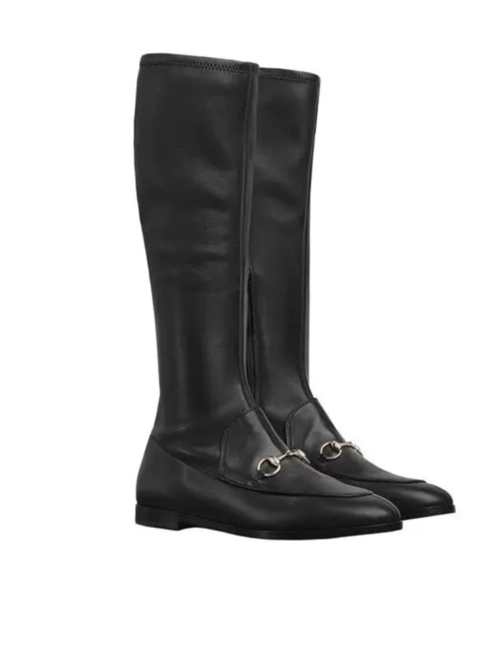 Gucci Jordan Black Leather Riding Boots with Horsebit Detail Size 36 NWT